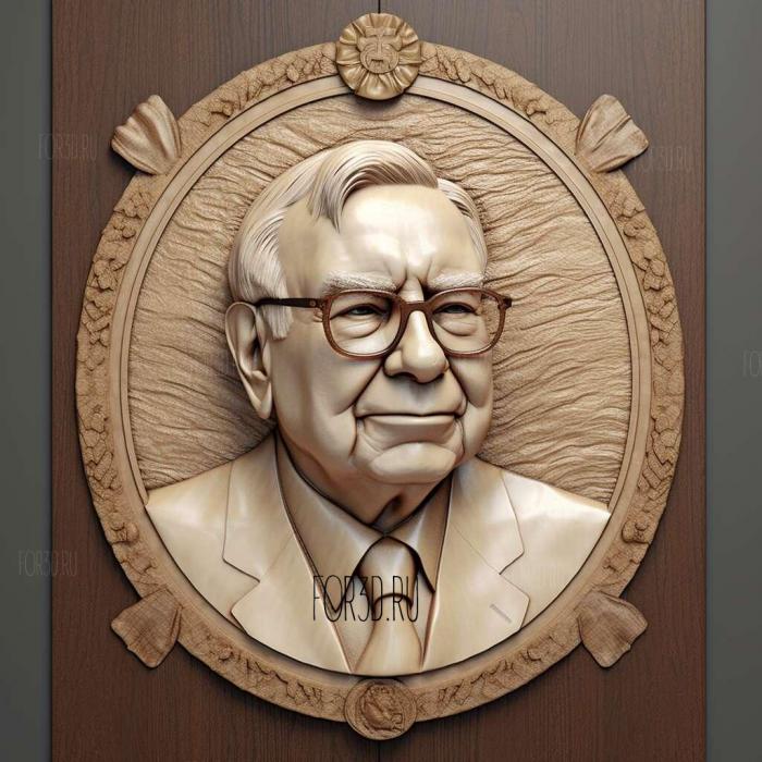 Warren Buffett 4 stl model for CNC